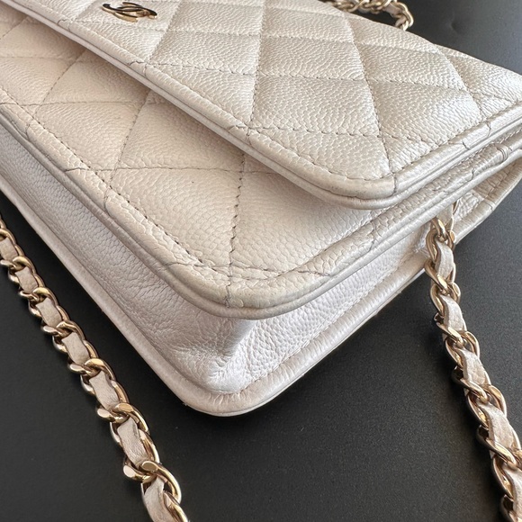 Chanel Caviar Quilted Wallet On Chain WOC White - Picture 5 of 16